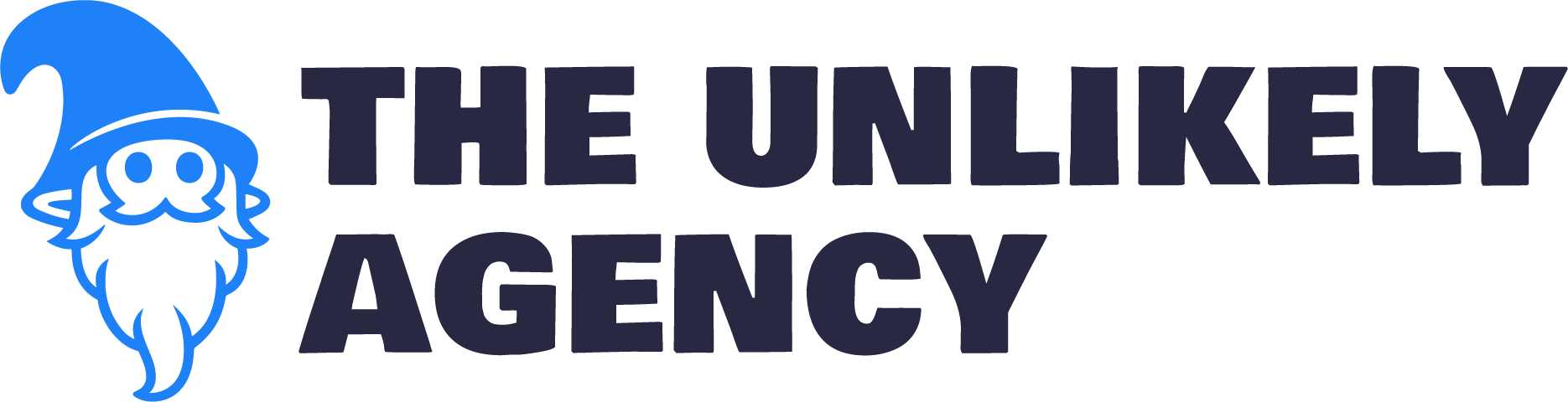 The Unlikely Agency Logo Light Blue and dark Purple Horizontal